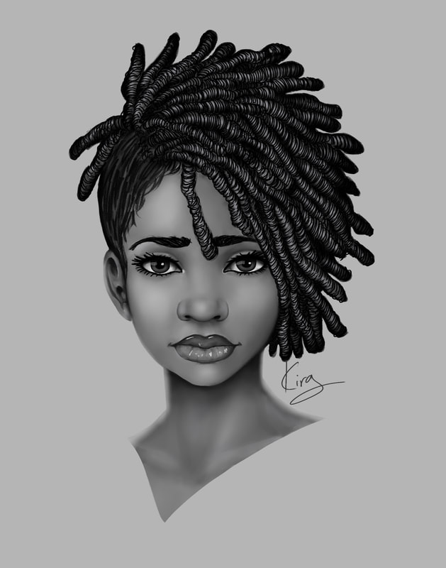 black woman drawing